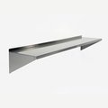 Midcentral Medical 72"Wide x 18" Deep Stainless Steel Wall Shelf W/ 3 supports MCM695